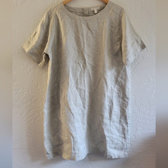 Eileen Fisher Organic Linen Dress Size Large - Picture 1 of 8